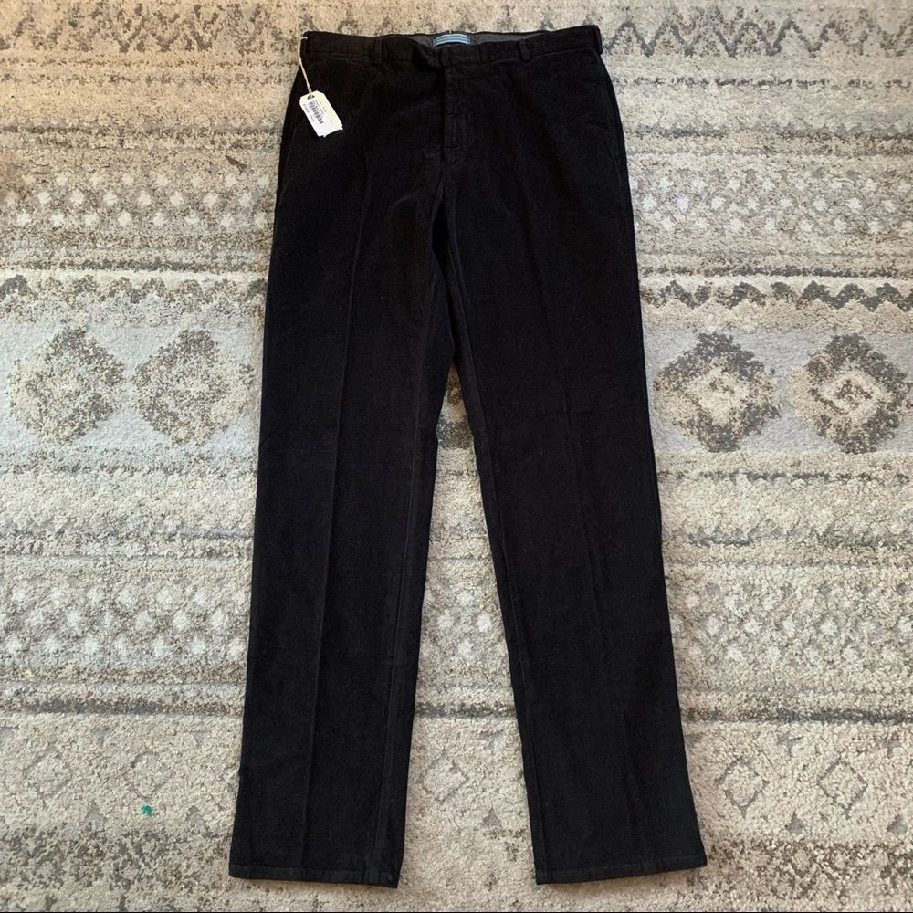 Peter Millar Black Corduroy Straight Leg Pants 36xUNF NWoT